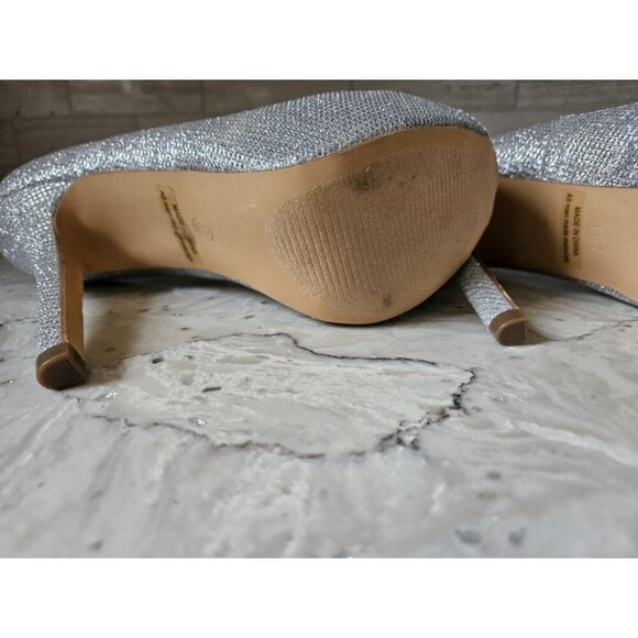 DREAM PAIRS Swan 10 Silver Glitter High Heel Platform Dress Pumps Size 6 - Picture 12 of 15